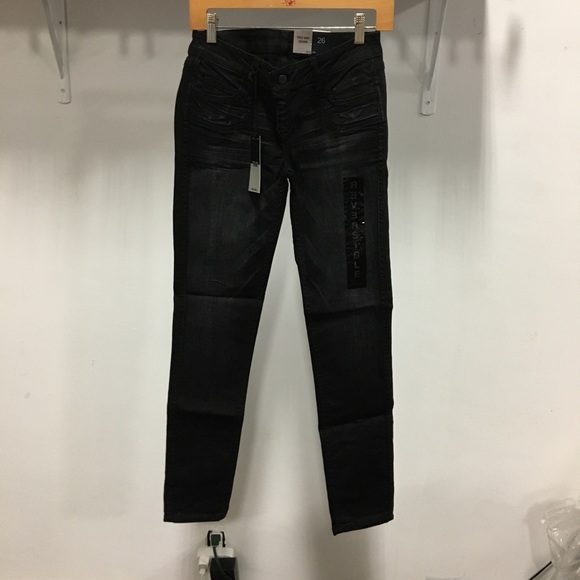 NWT BLEULAB GREAT SUPER STRETCH FIT HORSESHOE BLK JEGGING Reversible Jean - Picture 5 of 12